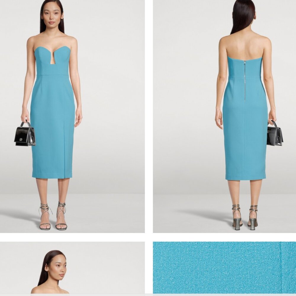 REBECCA VALLANCE Michelle Strapless Midi Dress